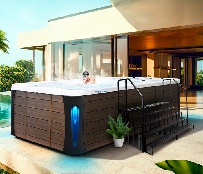 Calspas hot tub being used in a family setting - Whitefish